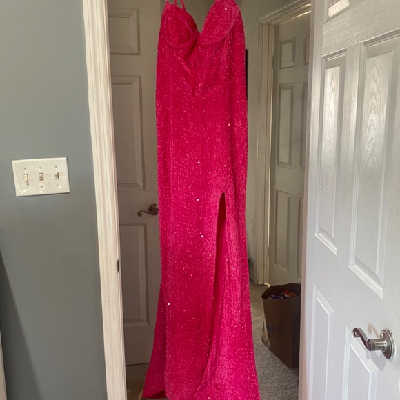 Hot Pink Prom Dress - Picture 2 of 4